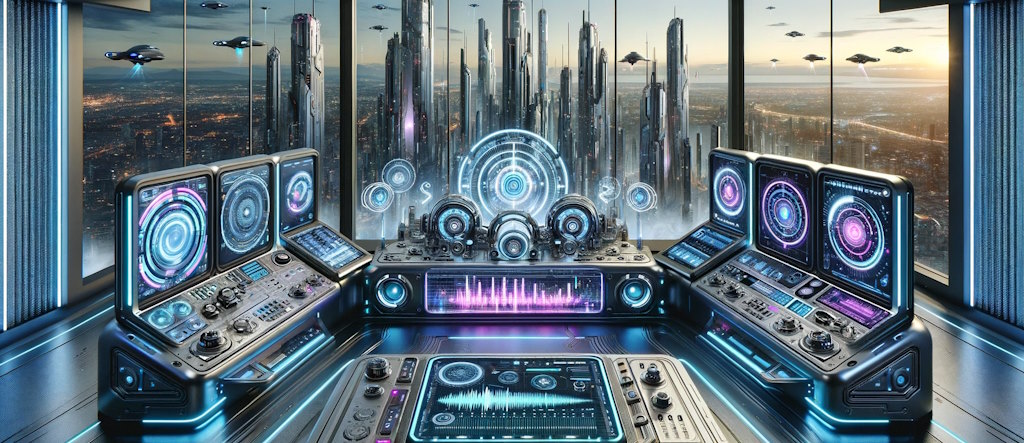 KI-Musikgenerator Studio in der Zukunft mit AI arbeiten