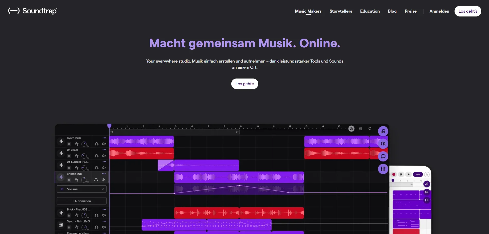 Soundtrap Musik online im Web kreieren