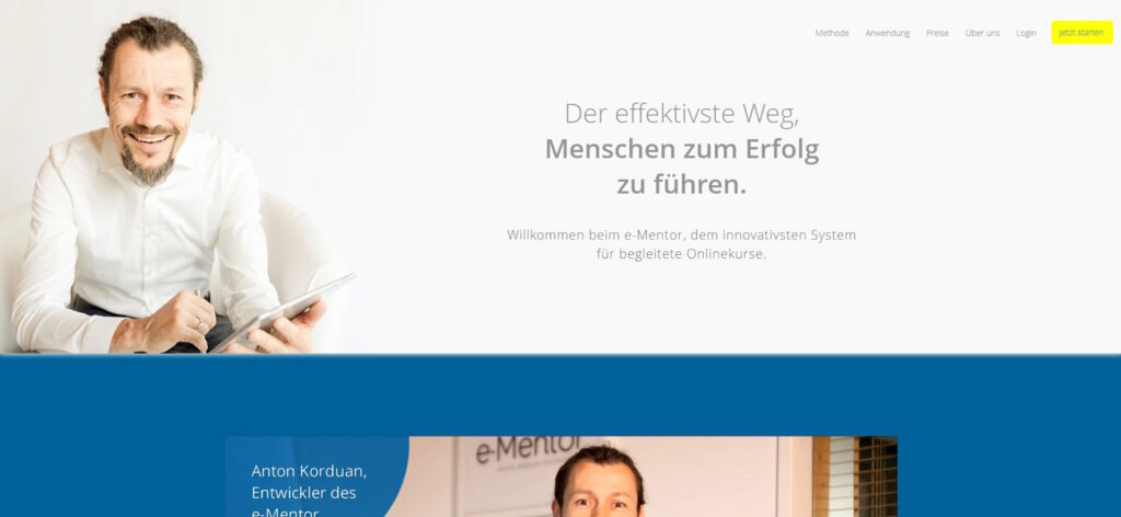 E-Mentor Onlinekurs Plattform aus dem deutschsprachigen Raum
