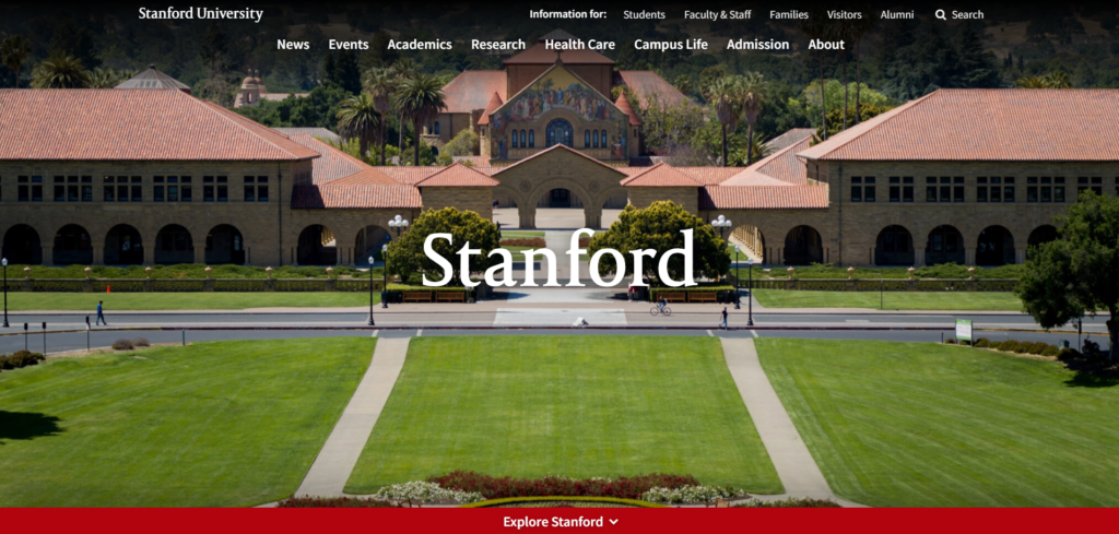 Stanford University WordPress Website Beispiel