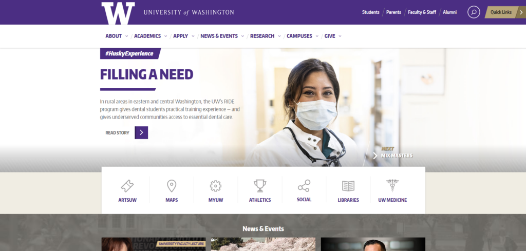 University of Washington WordPress Beispiel