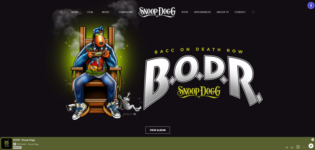 Snoop Dogg Website mit WordPress