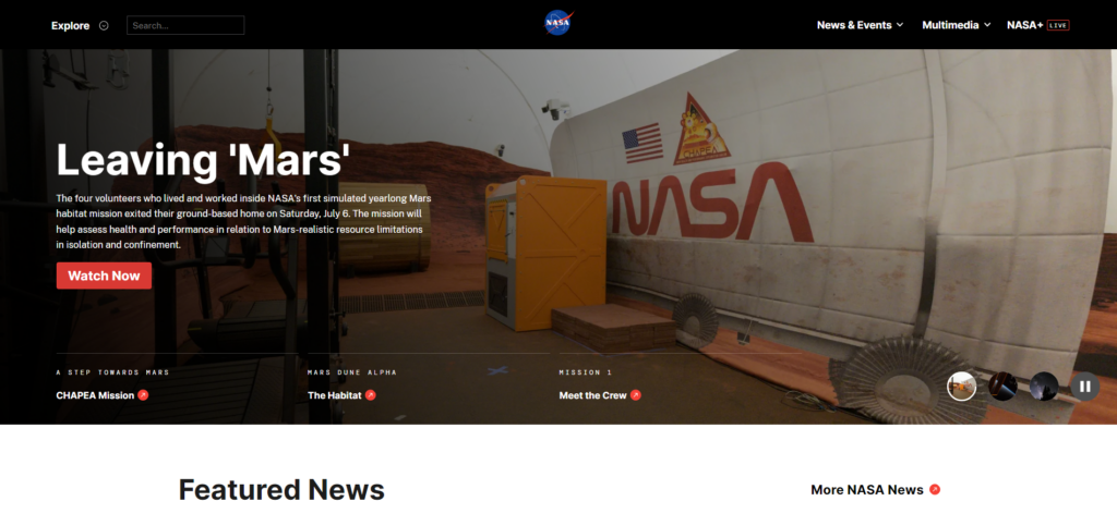 Offizielle NASA Website