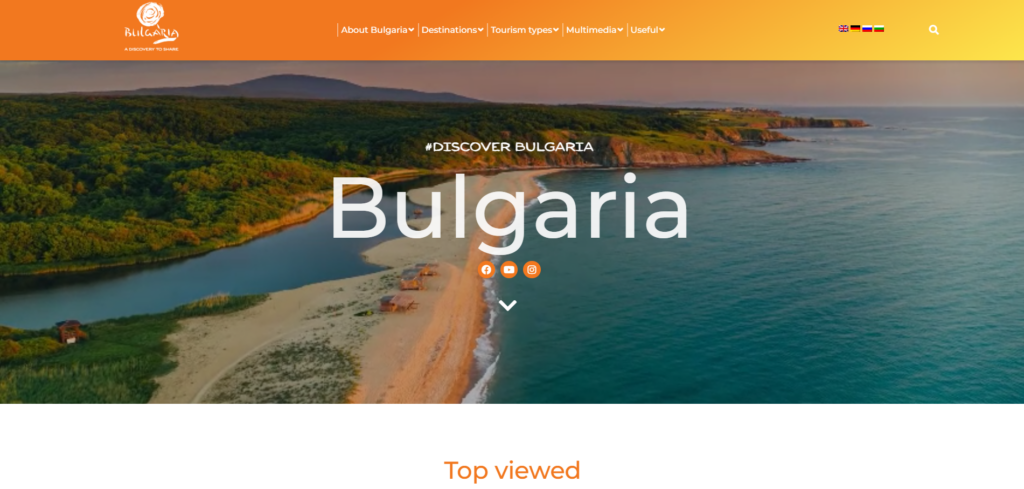 Die offizielle Website des Bulgarischen Tourismus Screenshot