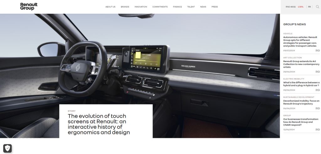 Renault Website Screenshot