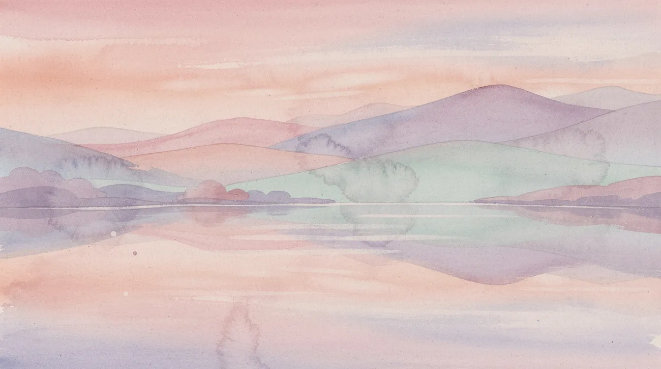 Ein abstraktes, farbenfrohes Landschaftsbild, das mit sanften Pastelltönen und aquarellartigen Texturen gestaltet ist. Die harmonischen Farben und fließenden Formen schaffen eine kreative und beruhigende Atmosphäre, ideal für die Nutzung in sozialen Medien oder als Teil von Marketinginhalten.